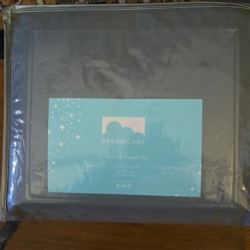 Dreamcare Extra Deep Pocket 4 Pc KING Microfiber Sheet set Gray NEW